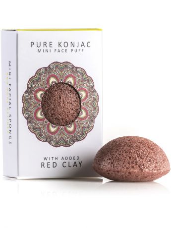 Спонжи The Konjac Sponge Company Воздушный Подарочный  Мини-спонж Конняку для лица Premium с красной глиной