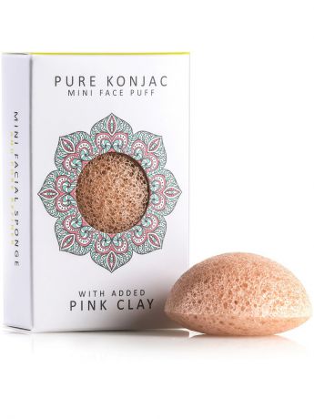 Спонжи The Konjac Sponge Company Воздушный Подарочный  Мини-спонж Конняку для лица Premium с розовой глиной