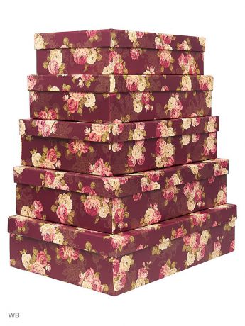 Подарочные коробки VELD-CO Набор из 5 картонных коробок Цветочный принт