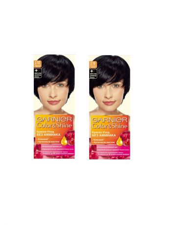 Краски для волос Garnier Краска-уход для волос "Color&Shine" без аммиака, 2.10, Черничный черный, 2 шт.