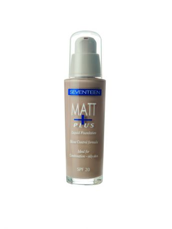 Тональные кремы Seventeen. Тональный крем длительного действия "MATT PLUS LIQUID MAKE-UP SPF20 " №03