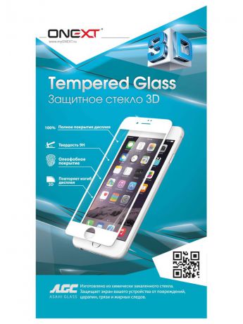 Защитные стекла ONEXT Защитное стекло Onext для телефона Apple iPhone 6/6S Plus 3D черное