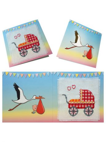 Наборы для вышивания ZENGANA Набор для изготовления открытки "С дочкой!"