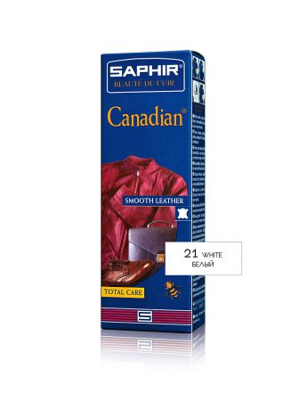 Кремы для обуви Saphir Крем-краска для кожгалантереи и одежды CANADIAN, тюбик 75мл. (БЕЛЫЙ)