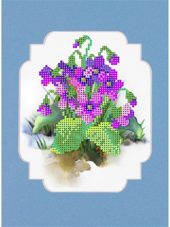 Наборы для вышивания Матренин Посад Набор для вышивания бисером с паспарту "Весенние цветы"