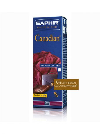Кремы для обуви Saphir Крем-краска для кожгалантереи и одежды CANADIAN, тюбик 75мл. (СВЕТЛО-КОРИЧНЕВЫЙ)
