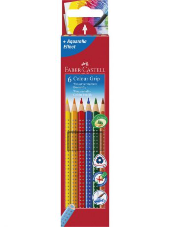 Карандаши Faber-Castell Цветные карандаши GRIP 2001, набор цветов, в картонной коробке, 6 шт.