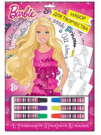Наборы для рисования Mattel Набор для рисования Mattel Barbie + фломастеры