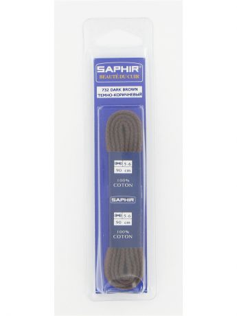 Шнурки Saphir Шнурки круглые, толстые, 90см. (темно-коричневый)