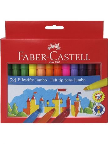 Фломастеры Faber-Castell Фломастеры JUMBO, набор цветов, в картонной коробке, 24 шт