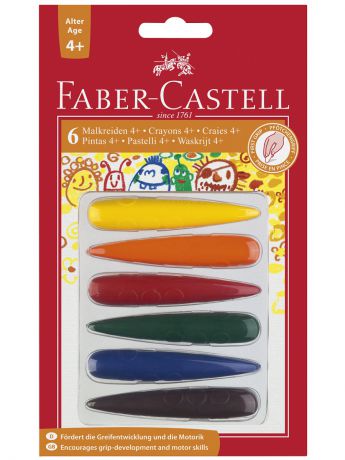 Мелки Faber-Castell Мелки для дошкольного возраста, набор цветов, в блистере, 6 шт.