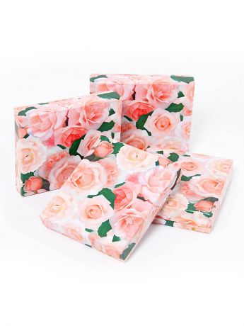 Подарочные коробки VELD-CO Набор из 4 картонных коробок Нежные розы