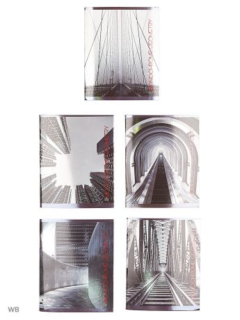 Тетради Канц-Эксмо Комплект тетрадей 96 листов, 5 штук, 5 дизайнов. Городская геометрия