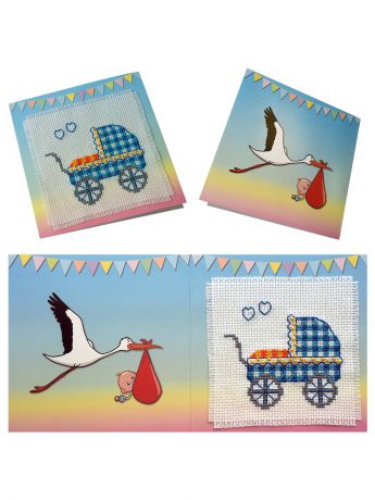 Наборы для вышивания ZENGANA Набор для изготовления открытки "С сыночком!"