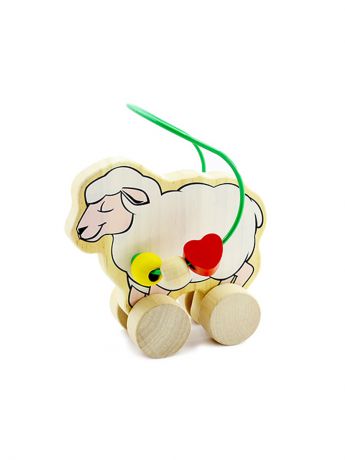 Каталки Игрушки из дерева Развивающая игрушка серпантинка лабиринт-каталка Овца