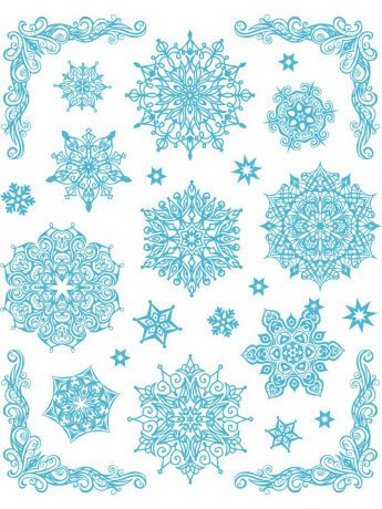 Наклейки интерьерные Яркий Праздник Наклейка для декора "Снежинки голубые 1"