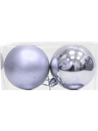 Елочные украшения Яркий Праздник Набор однотонных пластиковых шаров 10 см (1глянцевый + 1 матовый)