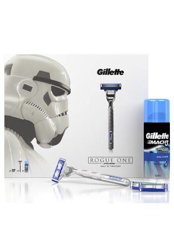 Косметические наборы для ухода GILLETTE Подарочный Набор Mach3 Turbo: Бритва, 2 Сменные Кассеты, Гель Для Бритья Comfort, 75 Мл