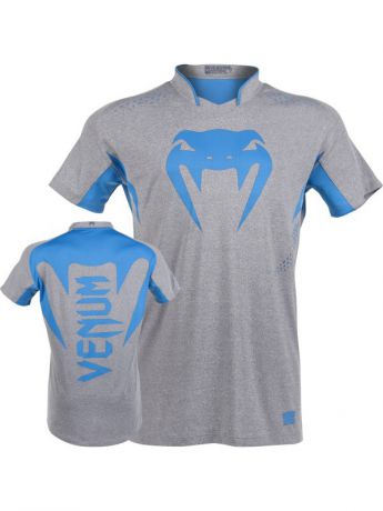 Футболка Venum Футболка Venum Hurricane X Fit T-Shirt - Grey/Neo Blue