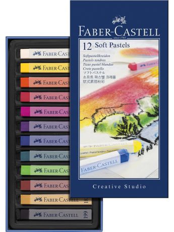 Мелки Faber-Castell Мягкие мелки GOFA, набор цветов, в картонной коробке, 12 шт.