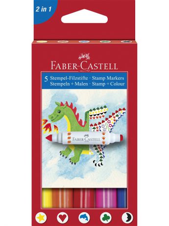 Фломастеры Faber-Castell Фломастеры-штампы, в карт. коробке, 5 шт.
