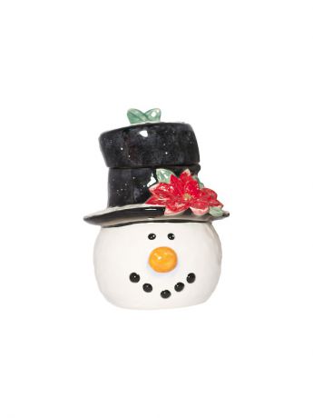 Блюда Certified International Банка для печенья в виде головы снеговика в шляпе 28 см "Снеговик в шляпе"