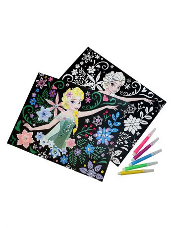 Наборы для рисования Disney Аппликация и раскраска на бархате "Летний сад Эльзы"