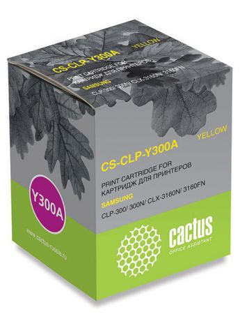 Картриджи для принтеров Cactus Тонер Картридж Cactus CS-CLP-Y300A желтый для Samsung CLP-300/300N/CLX-3160N/3160FN (1000стр.)