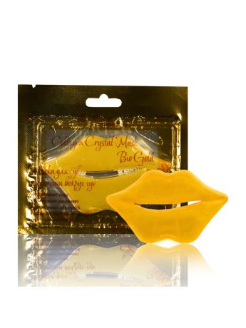 Тканевые маски и патчи FABRIK Cosmetology Комплект масок для губ и области вокруг губ Collagen Crystal Mask Bio Gold 5шт