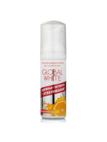 Пенки Global White Отбеливающая пенка для полости рта Global White Апельсиновый фреш, 50 мл.