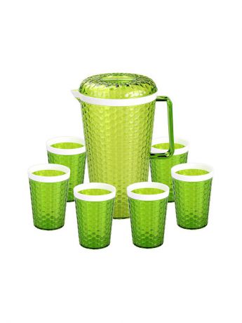 Сервизы столовые Альтернатива Набор "Мозаика" (кувшин+6 стаканов)(зеленый)