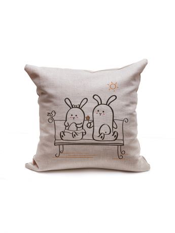Подушки декоративные Счастье в мелочах Декоративная подушка "Кроли на лавочке"