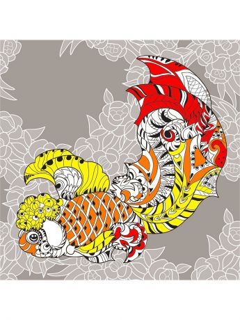 Наборы для вышивания Матренин Посад Набор антистресс для вышивания нитками "Узор золотой рыбки"