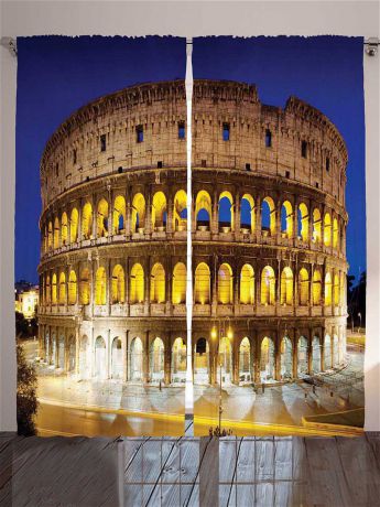 Фотошторы Magic Lady Комплект фотоштор из полиэстера высокой плотности "Колизей. Иллюминация", 290*265 см