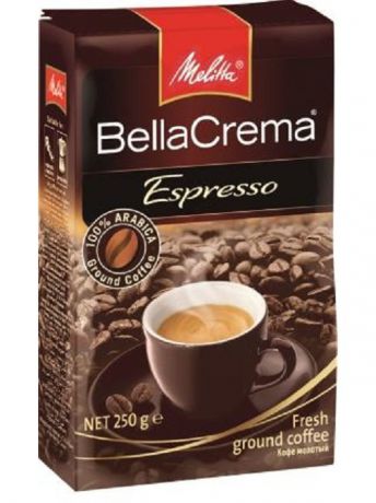 Кофе MELITTA Кофе BellaCrema Espresso жареный молотый 250гр Melitta 00437