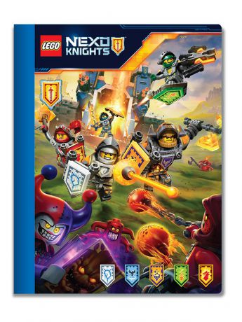 Тетради Lego. Тетрадь (100 листов, линейка) LEGO Nexo Knights (Рыцари Нексо), размер: 19х24,7 см