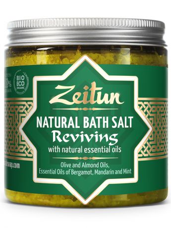 Соль для ванн Зейтун Тонизирующая соль для ванн, с маслами бергамота, мандарина и мяты