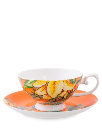 Наборы для чаепития Stechcol Чашка с блюдцем ''Тропикана'' оранжевая (Stechcol)