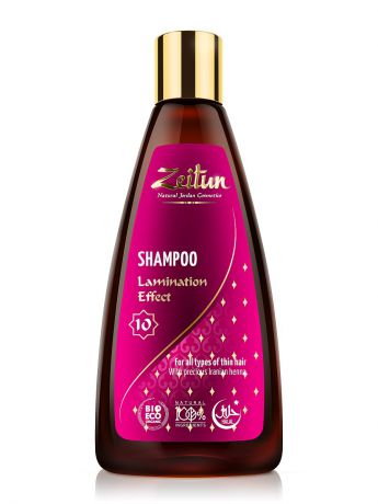 Шампуни Зейтун Шампунь №10 с эффектом ламинирования, для тонких и хрупких волос, с хной.