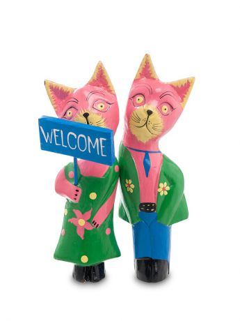 Статуэтки Decor & gift Статуэтки mini КОТ и КОШКА Welcome, 2 шт