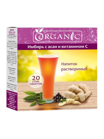 Чай ORGANIC Имбирь с асаи и витамином С напиток растворимый