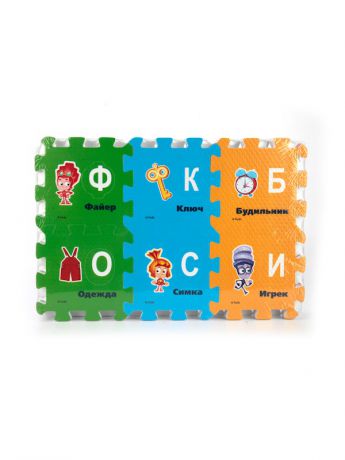 Игровые коврики Играем вместе Коврик-пазл Играем вместе "Фиксики" с вырезанными буквами.