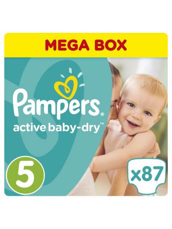 Подгузники детские Pampers Подгузники Pampers Active Baby-Dry 11-18 кг, 5 размер, 87 шт.