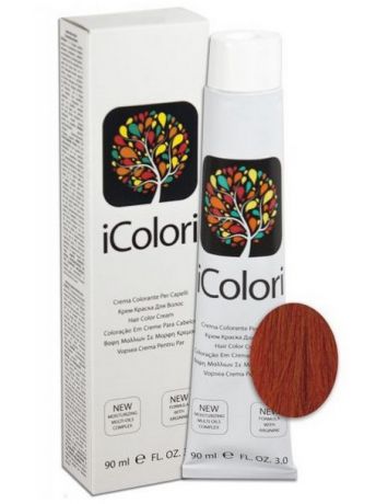 Краски для волос KayPro 7.444 Крем-краска iColori экстра интенсивный медный блондин - 90 мл.
