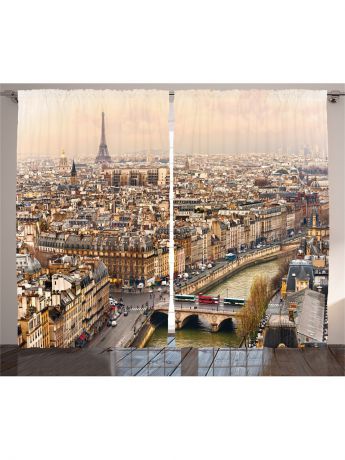 Фотошторы Magic Lady Плотные фотошторы "Вид на осенний Париж", 290*265 см
