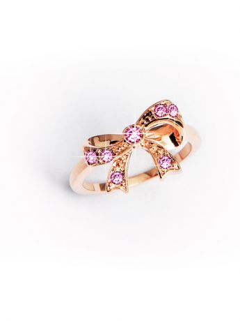 Кольца ювелирная бижутерия Mademoiselle Jolie Paris Кольцо-бантик Bon-Bon с  нежно-розовыми кристаллами Swarovski