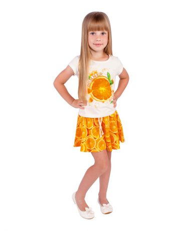 Костюмы Апрель Комплект: футболка, юбка-шорты "Оранжевый взрыв"