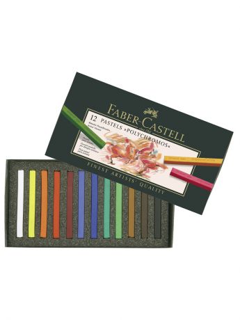 Мелки Faber-Castell Пастель POLYCHROMOS, набор цветов, в картонной коробке, 12 шт.