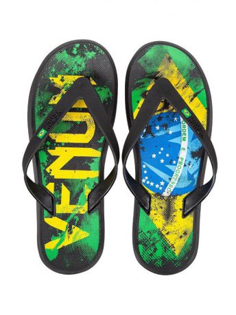 Шлепанцы Venum Сланцы Venum Brazilian Flag Sandals - Green/Yellow/Blue