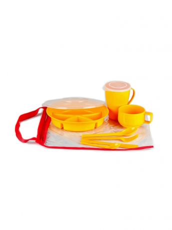 Наборы для пикника SOLARIS Набор посуды на 1 персону "Вахтовый метод" жёлтый